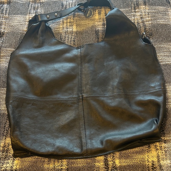 Ralph Lauren Black Leather Hobo Tote